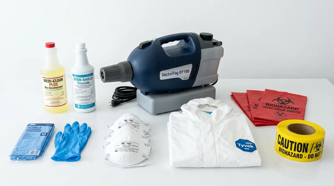 Professional biohazard remediation crew working in East Los Angeles