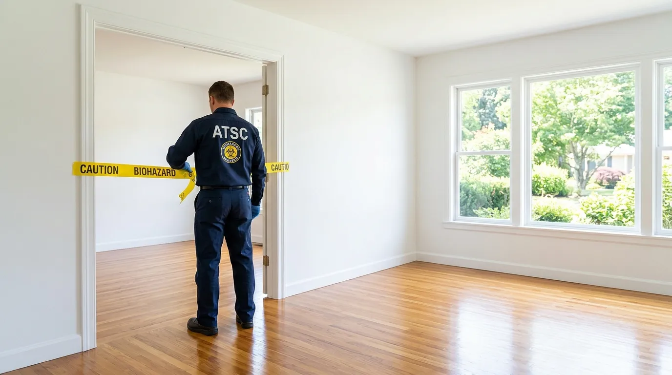 Certified biohazard cleanup crew performing Trauma Scene Cleanup in East Los Angeles